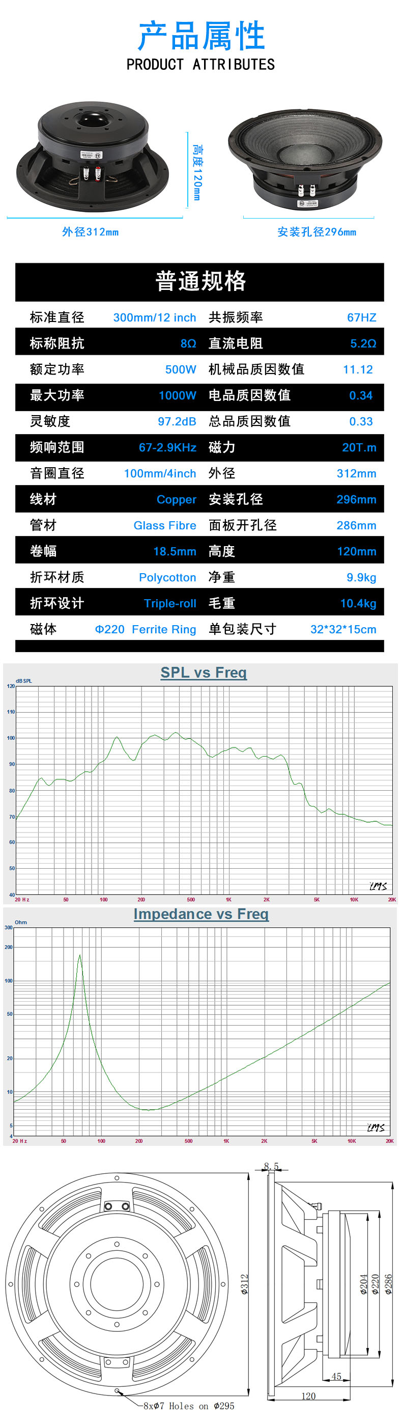 12寸重低音喇叭