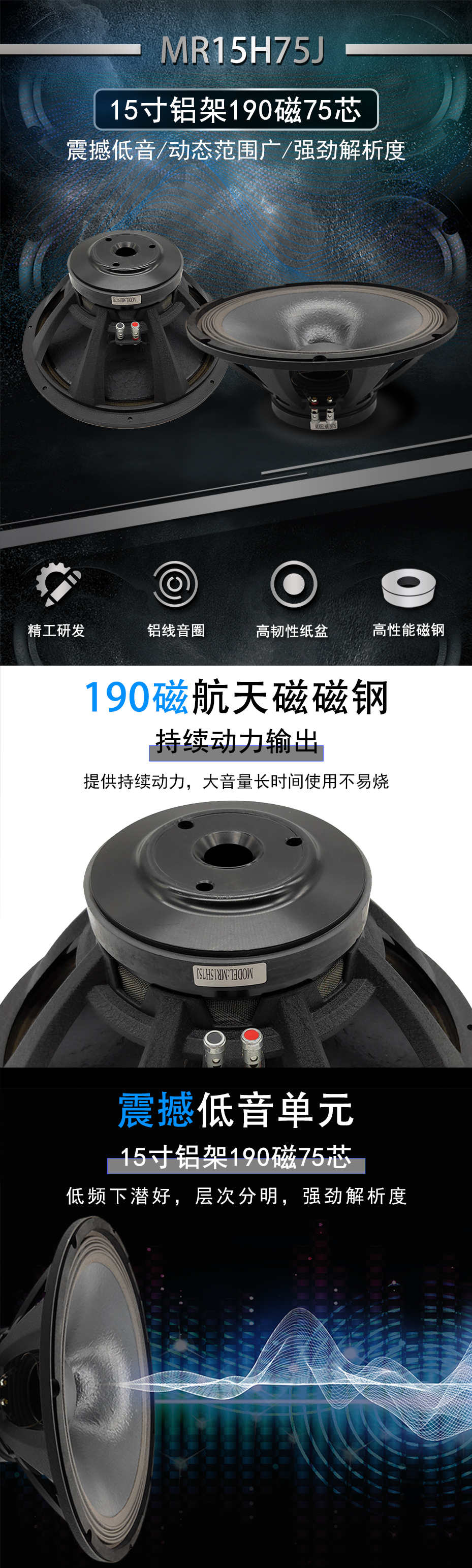 MR15H75J娛樂KTV喇叭詳情圖