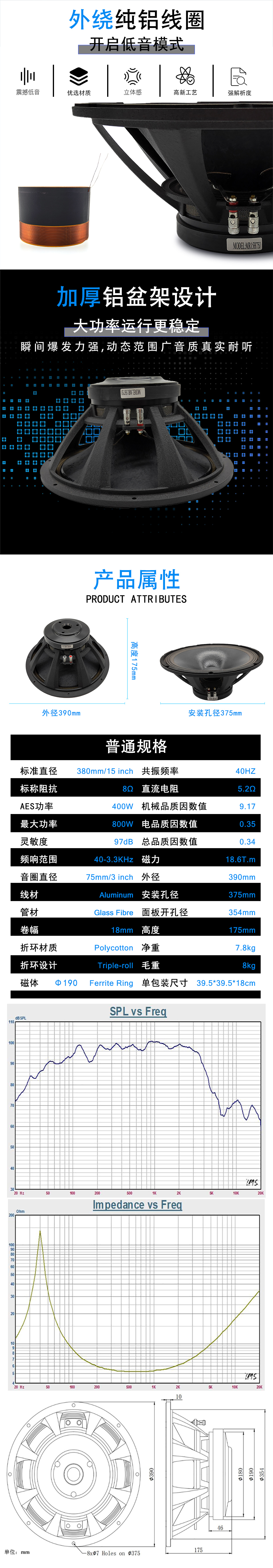 MR15H75J娛樂KTV喇叭詳情圖