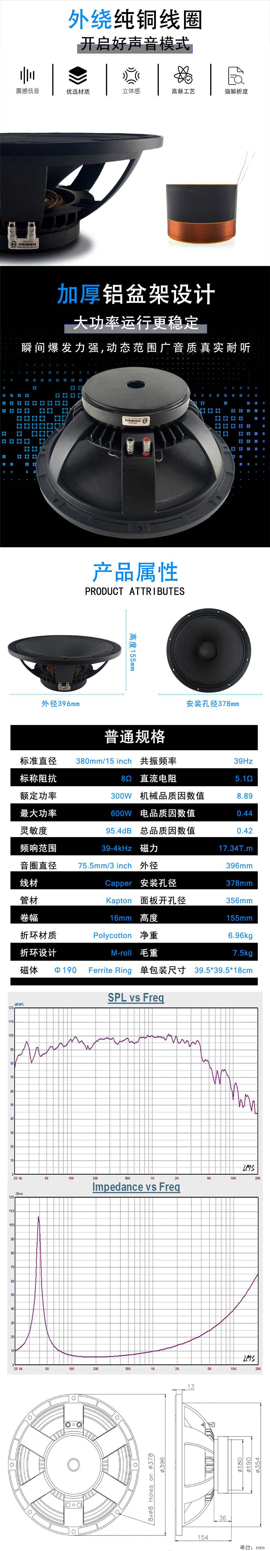 MR15H92A會議同軸音箱喇叭詳情圖