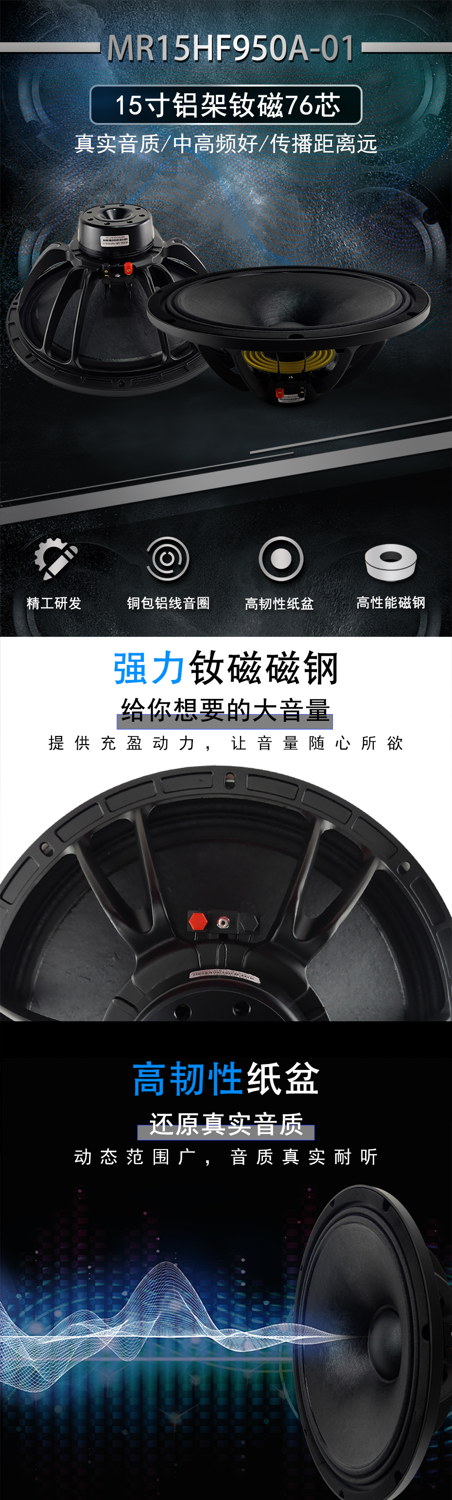 MR15HF950A演出音箱喇叭詳情圖