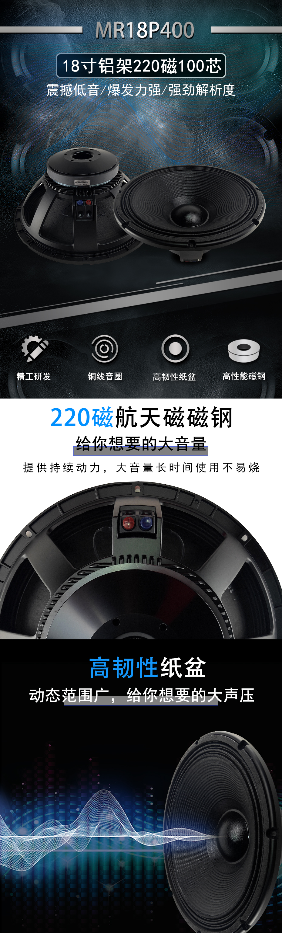 MR18P400演出音響低音喇叭